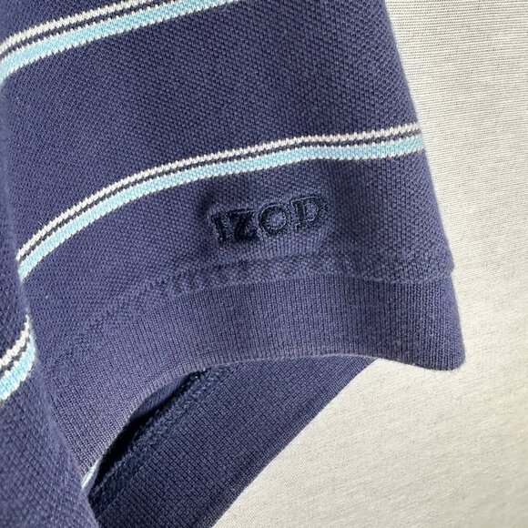 IZOD MEN'S GOLF POLO SHIRT STRIPED BLUE SHORT SLEEVE, XXXL/XXXG - Picture 5 of 8